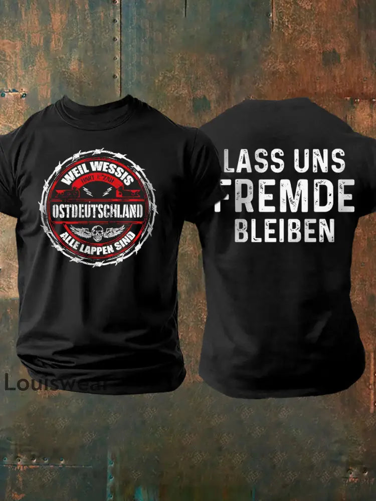 Herren-T-Shirt Weil Wessis alle Lappen sind Ostdeutscher Schwarz / S