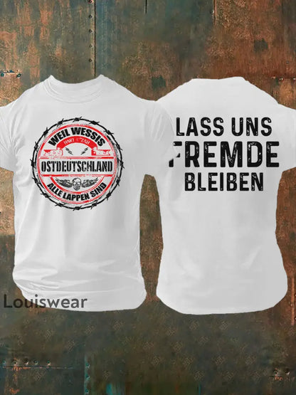Herren-T-Shirt Weil Wessis alle Lappen sind Ostdeutscher Weiß / S