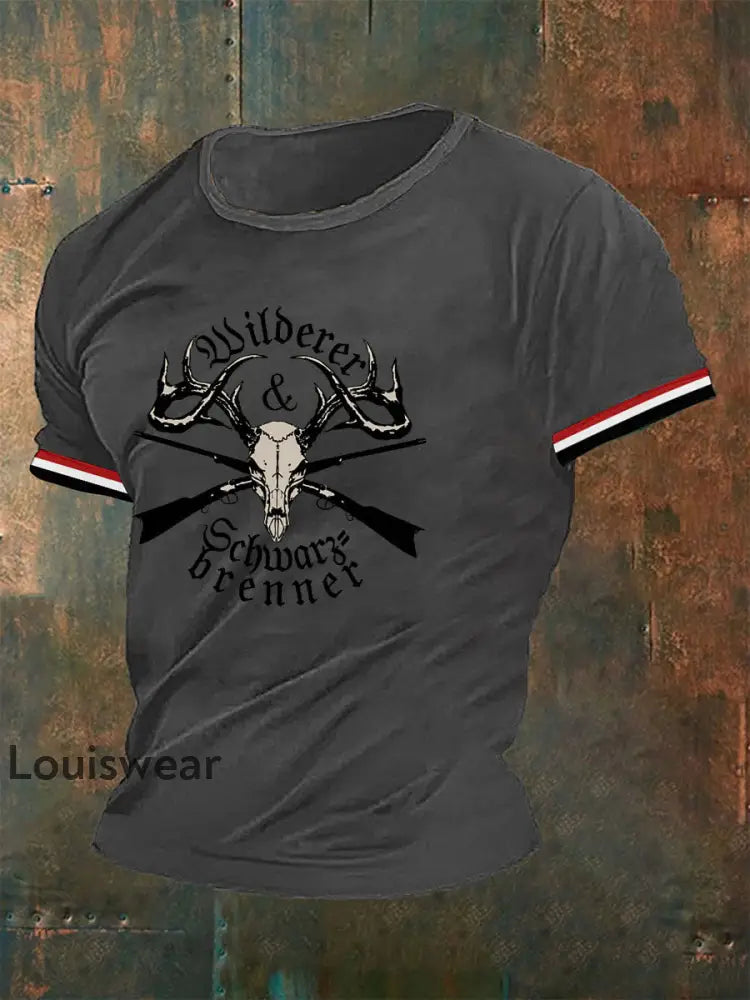 Herren-T-Shirt Wilderer Schwarz brenner Grau / S