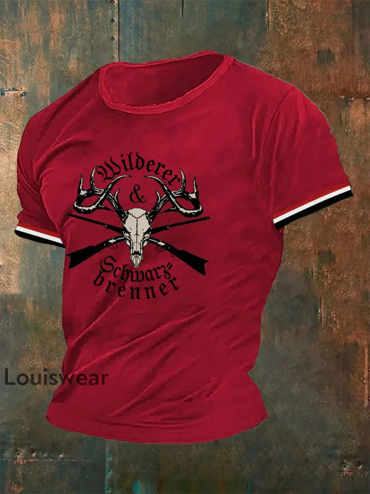 Herren-T-Shirt Wilderer Schwarz brenner Rot / S