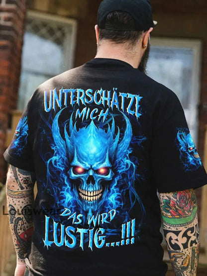 Herren UNTERSCHÄTZE MICH DAS WIRD LUSTIG VOLLSTÄNDIGER DRUCK Bedrucktes T-Shirt