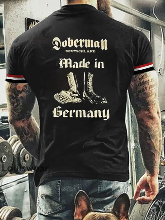 Herren Vintage Deutsche Kunst Grafik Casual T-Shirt A / S