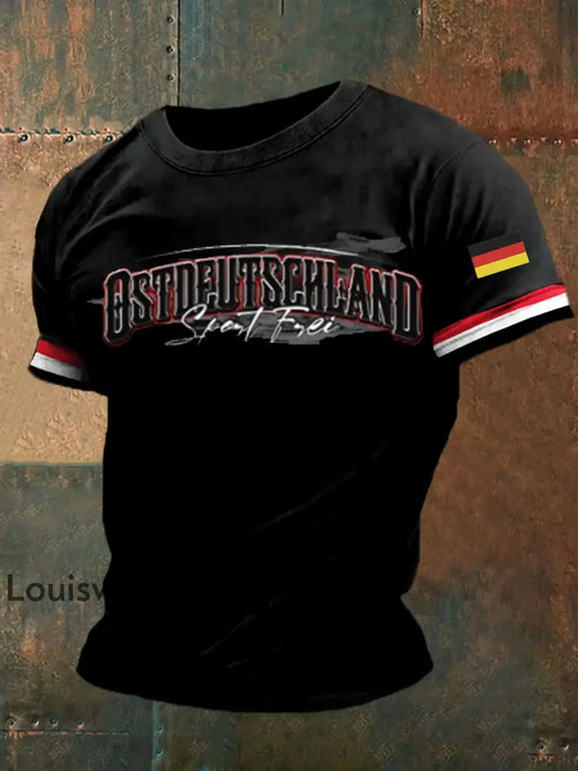 Herren Vintage Deutsche Kunst Grafik Casual T-Shirt A / S