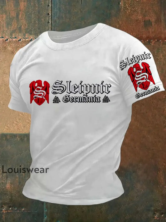 Herren Vintage Deutsche Kunst Grafik Casual T-Shirt A / S