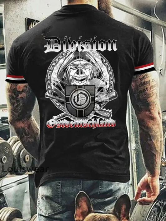Herren Vintage Deutsche Kunst Grafik Casual T-Shirt A / S