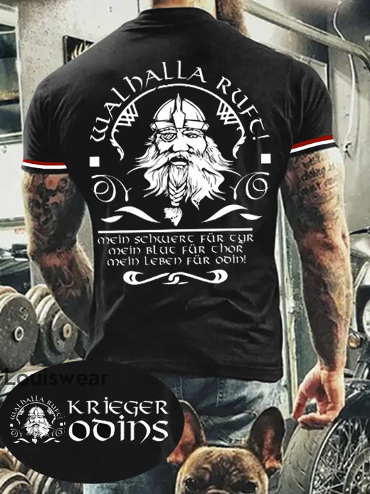 Herren Wal halla ruft bedrucktes Kurzarm-T-Shirt Schwarz / S