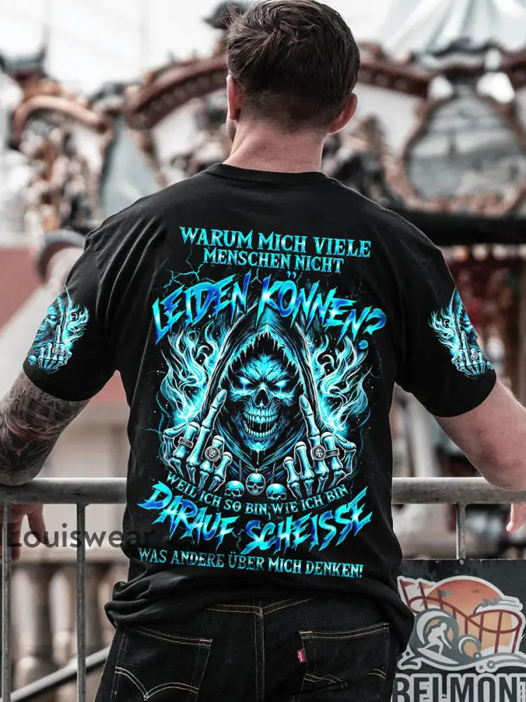 Herren WEIL ICH SO BIN WIE ICH BIN VOLL STÄNDIGER DRUCK Bedrucktes T-Shirt