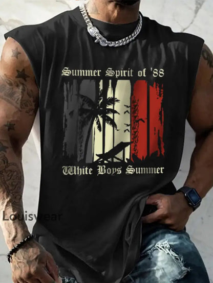 Herren Weißer Junge Sommer bedruckte Weste