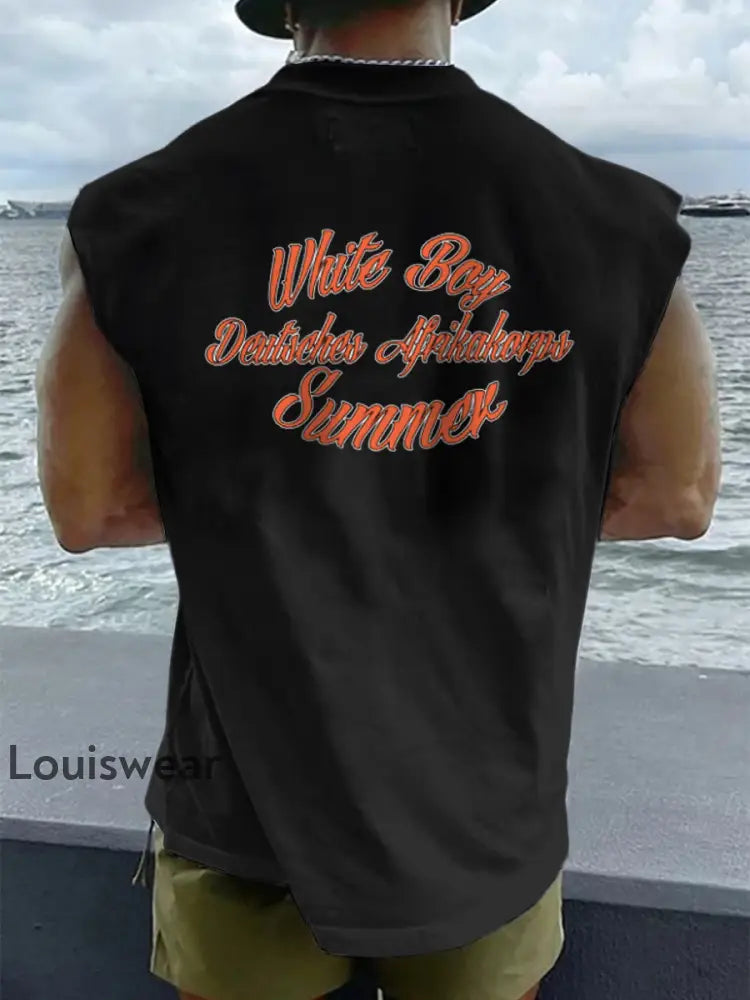 Herren Weißer Junge Sommer bedruckte Weste