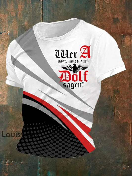 Herren Wer A Sagt Muss Auch Dolf Sagen Bedrucktes Kurzarm-T-Shirt Rot / S