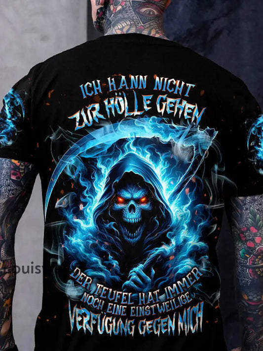 ICH KANN NICHT ZUR HÖLLE GEHEN VOLLSTÄNDIGER DRUCK Bedrucktes T-Shirt für Herren Schwarz / S