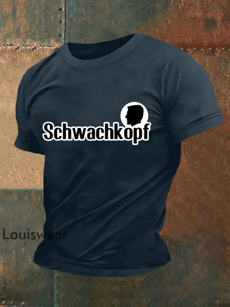 Kurz ärmel iges Herren T-Shirt Schwachkopf Marineblau / S