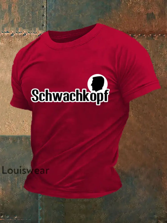 Kurz ärmel iges Herren T-Shirt Schwachkopf Rot / S