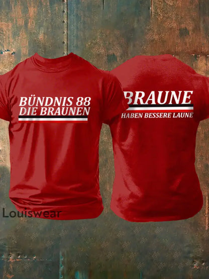 Kurz ärmel iges T-Shirt für Herren ohne Sonne braun bedruckt Rot / S