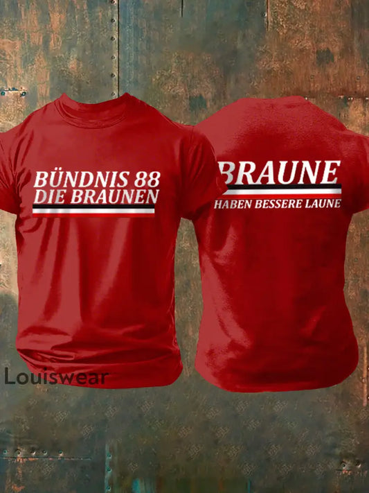 Kurz ärmel iges T-Shirt für Herren ohne Sonne braun bedruckt Rot / S