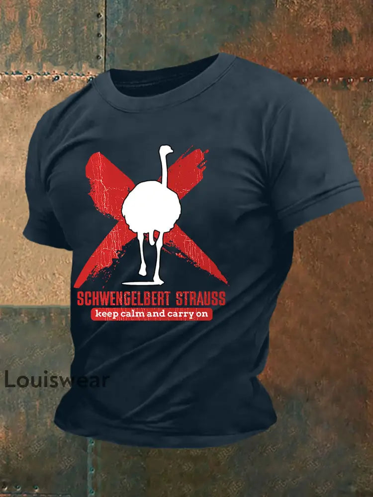 Kurzärmliges T-Shirt für Herren Sch wenge lbert Strauss Marineblau / S