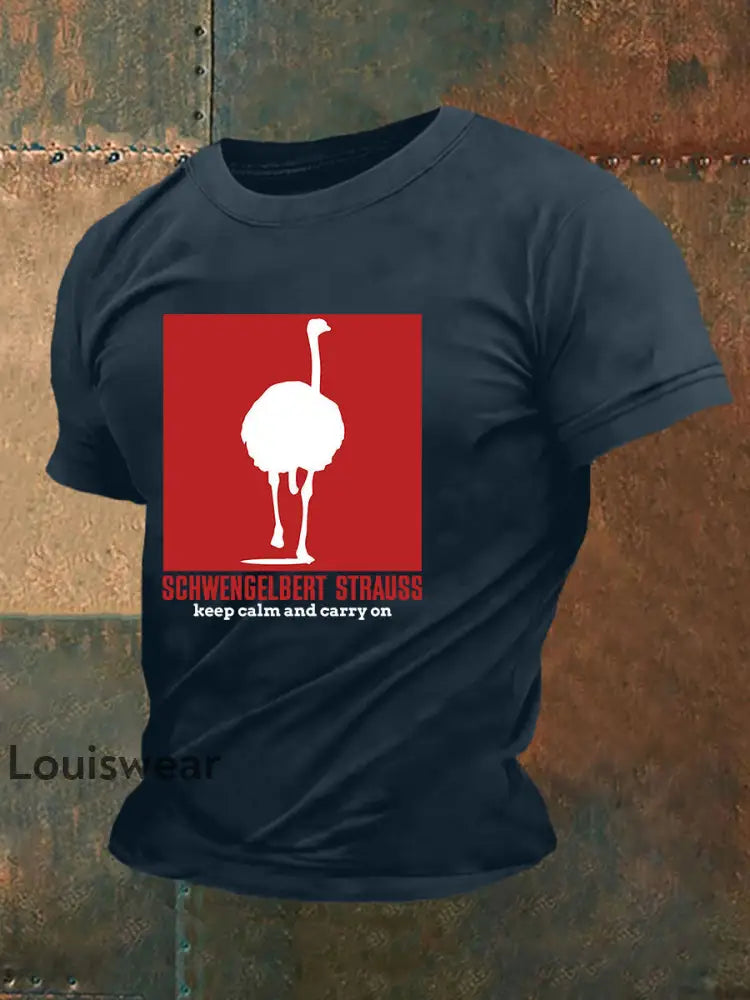 Kurzärmliges T-Shirt für Herren Sch wenge lbert Strauss Marineblau / S