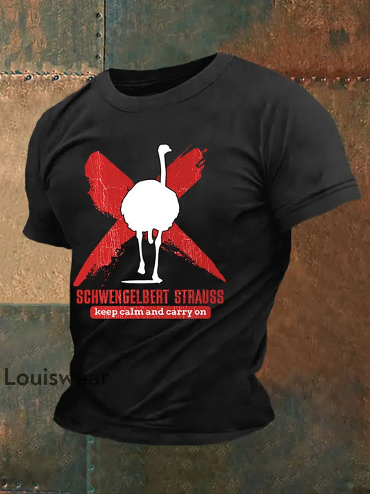 Kurzärmliges T-Shirt für Herren Sch wenge lbert Strauss Schwarz / S