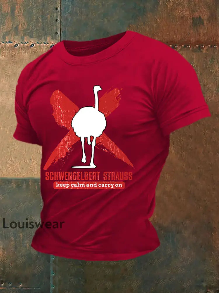 Kurzärmliges T-Shirt für Herren Sch wenge lbert Strauss Tiefrot / S