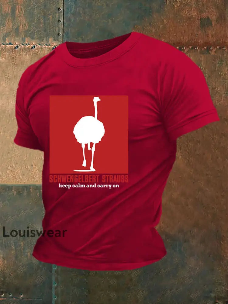 Kurzärmliges T-Shirt für Herren Sch wenge lbert Strauss Tiefrot / S
