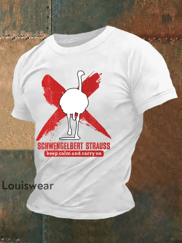 Kurzärmliges T-Shirt für Herren Sch wenge lbert Strauss Weiß / S