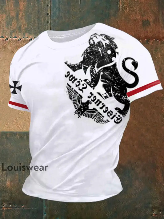 Kurzärmliges T-Shirt für Männer mit deutschem Kunstdruck A / S