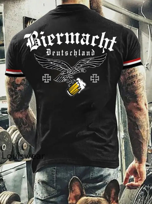 Kurzärmliges T-Shirt für Männer mit deutschem Kunstdruck A / S