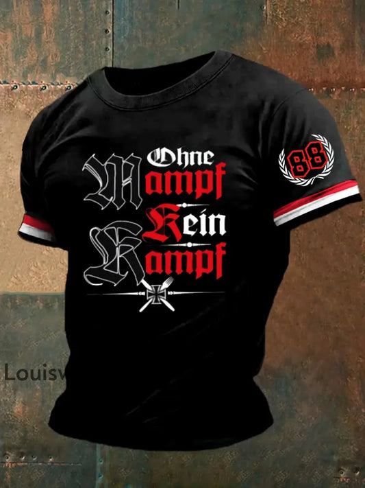 Kurzärmliges T-Shirt für Männer mit deutschem Kunstdruck A / S