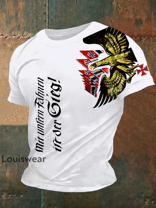 Kurzärmliges T-Shirt für Männer mit deutschem Kunstdruck A / S