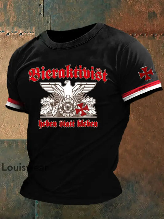 Kurzärmliges T-Shirt für Männer mit deutschem Kunstdruck A / S