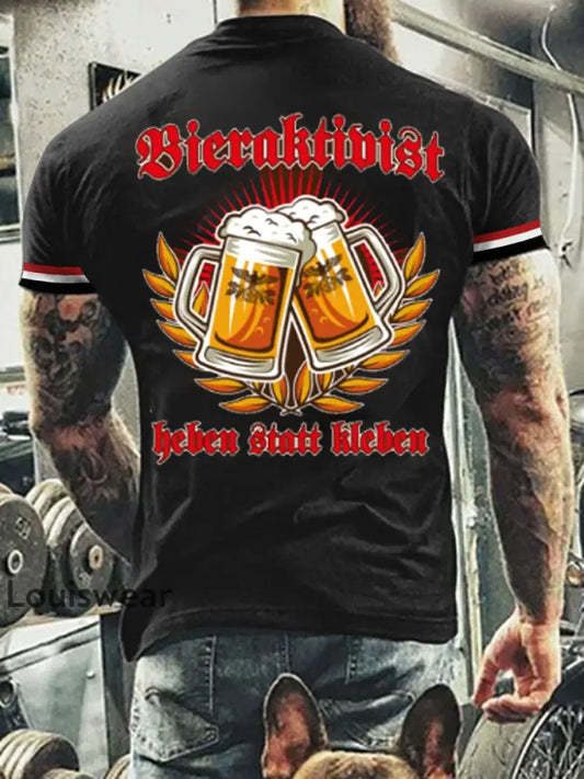 Kurzärmliges T-Shirt für Männer mit deutschem Kunstdruck A / S