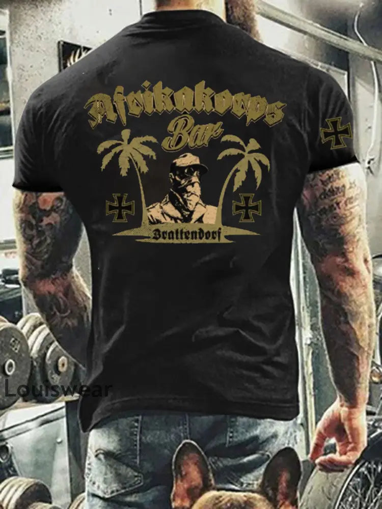 Kurzärmliges T-Shirt für Männer mit deutschem Kunstdruck A / S