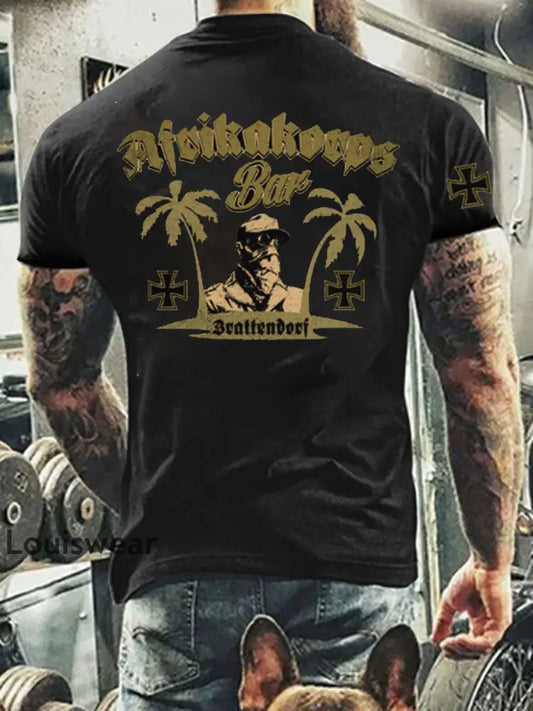 Kurzärmliges T-Shirt für Männer mit deutschem Kunstdruck A / S