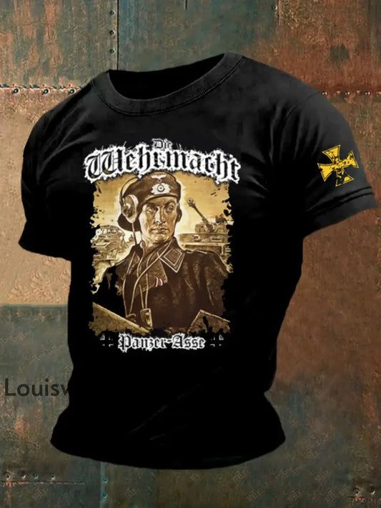 Kurzärmliges T-Shirt für Männer mit deutschem Kunstdruck A / S