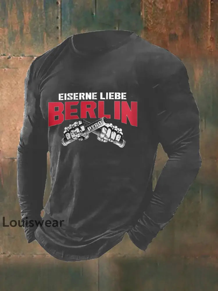 Langarm-T-Shirt für Herren Eiserne Liebe Berlin Dunkelgrau / S