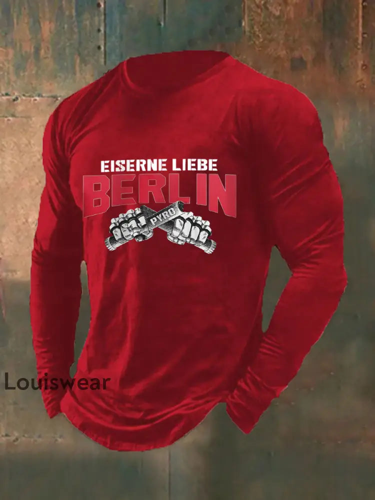 Langarm-T-Shirt für Herren Eiserne Liebe Berlin Rot / S