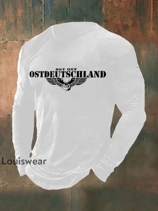 Langarm-T-Shirt für Herren mit Totenflügel Weiß / S