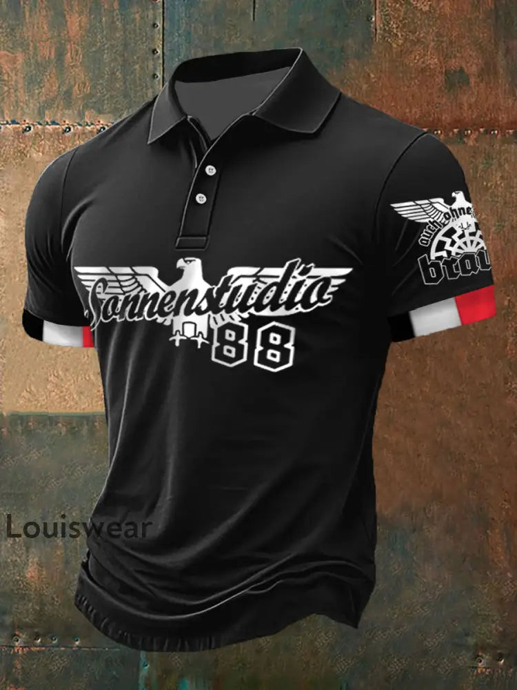 Männer Auch ohne Sonne Braun 88 Kurzarm Polo-Shirt Schwarz / S