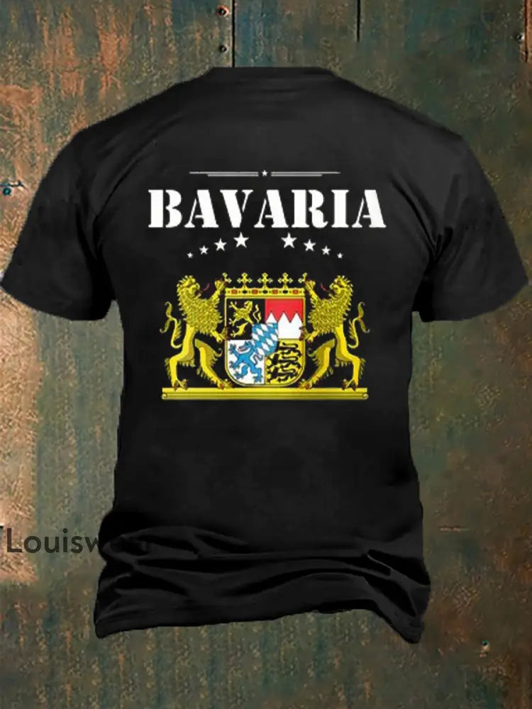 Männer Bavaria bedrucktes Kurzarm-T-Shirt