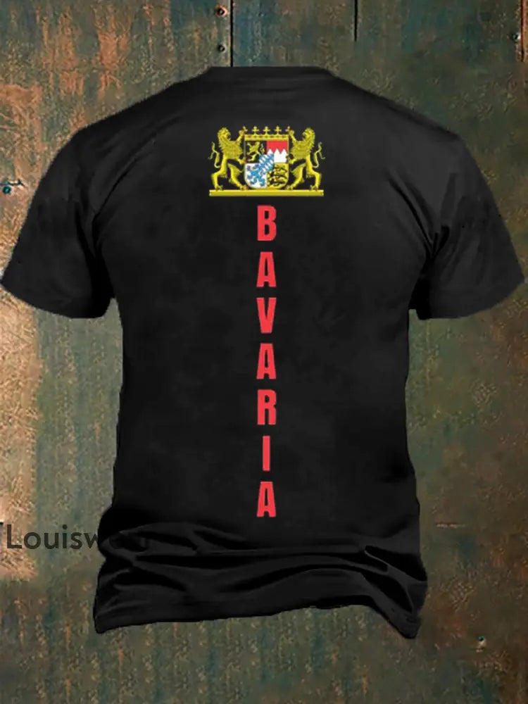 Männer Bavaria bedrucktes Kurzarm-T-Shirt