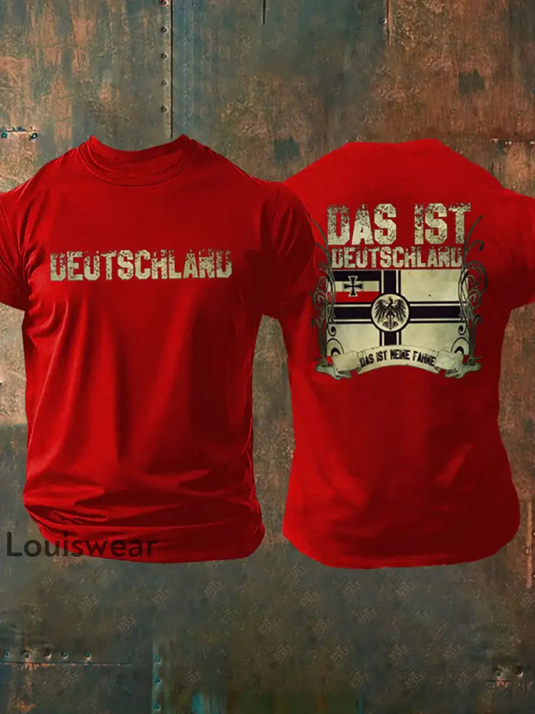 Männer Deutschland Reichs krieg flagge Das ist mein Fahne Muskels hirt Tshirt Rot / S