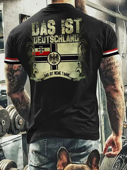 Männer Deutschland Reichs krieg flagge Das ist mein Fahne Muskels hirt Tshirt Schwarz / S