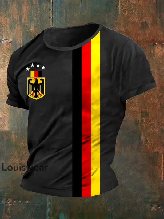Männer Deutschland T-Shirt mit kurzen Ärmeln Schwarz / S