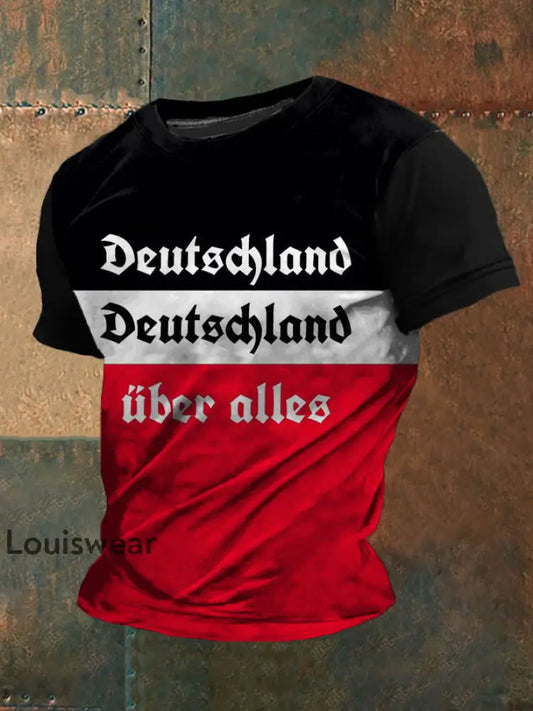 Männer Deutschland über Alles bedrucktes Kurzarm-T-Shirt als bild / S