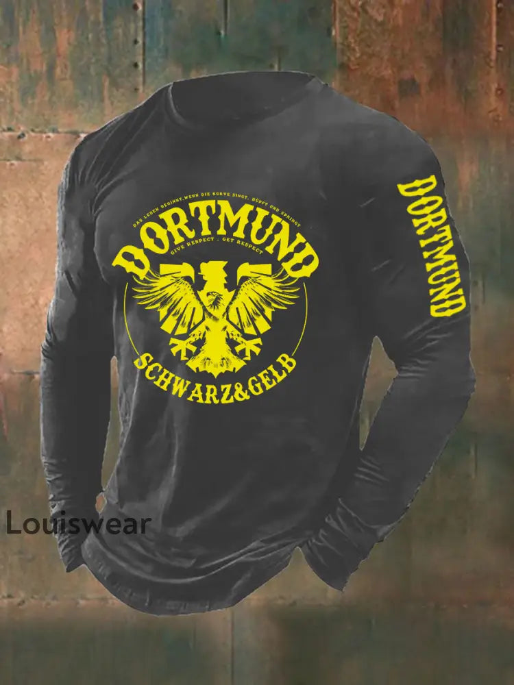 Männer Dortmund Langarm T-Shirt Grau / S