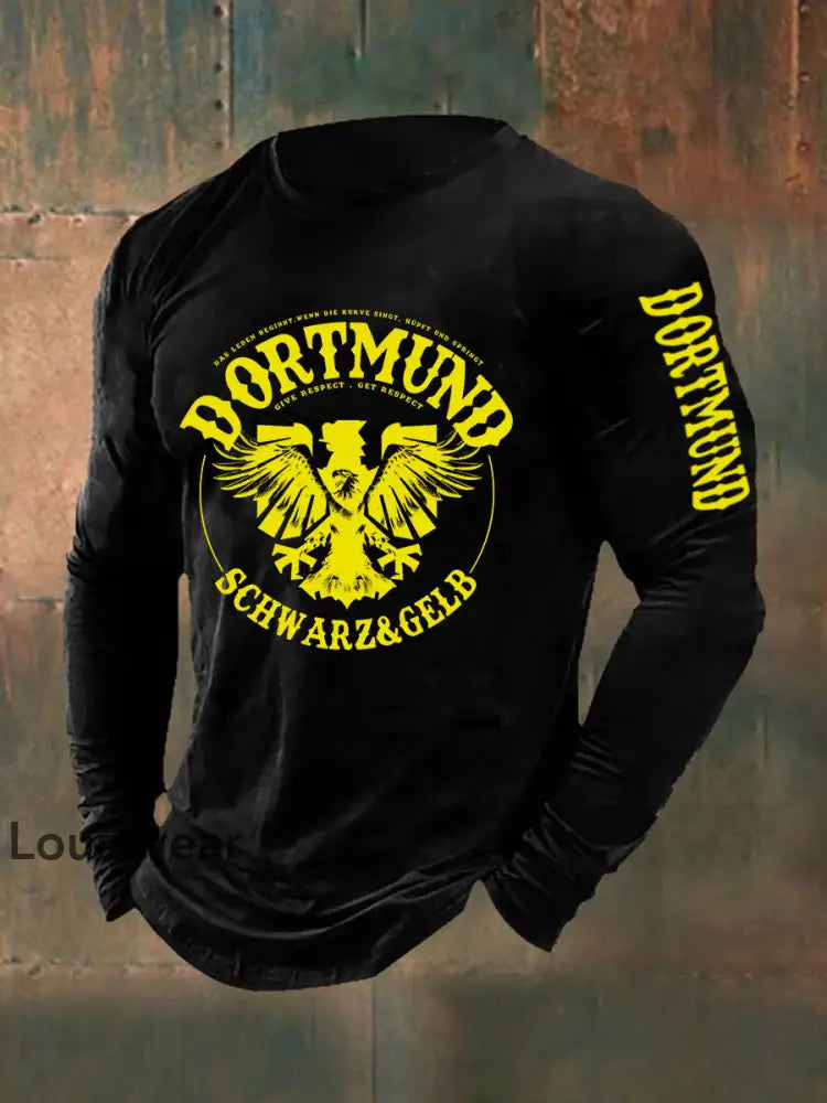 Männer Dortmund Langarm T-Shirt Schwarz / S