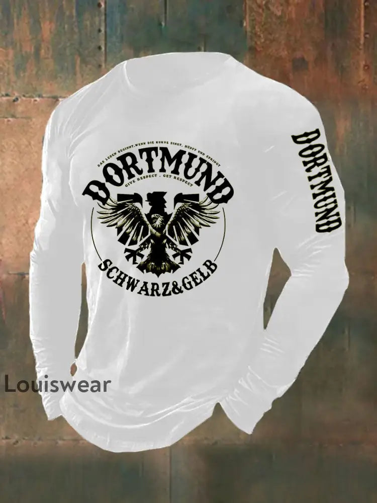 Männer Dortmund Langarm T-Shirt Weiß / S