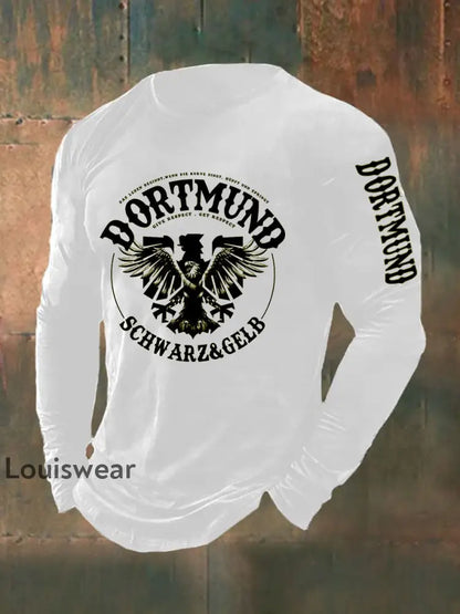 Männer Dortmund Langarm T-Shirt Weiß / S