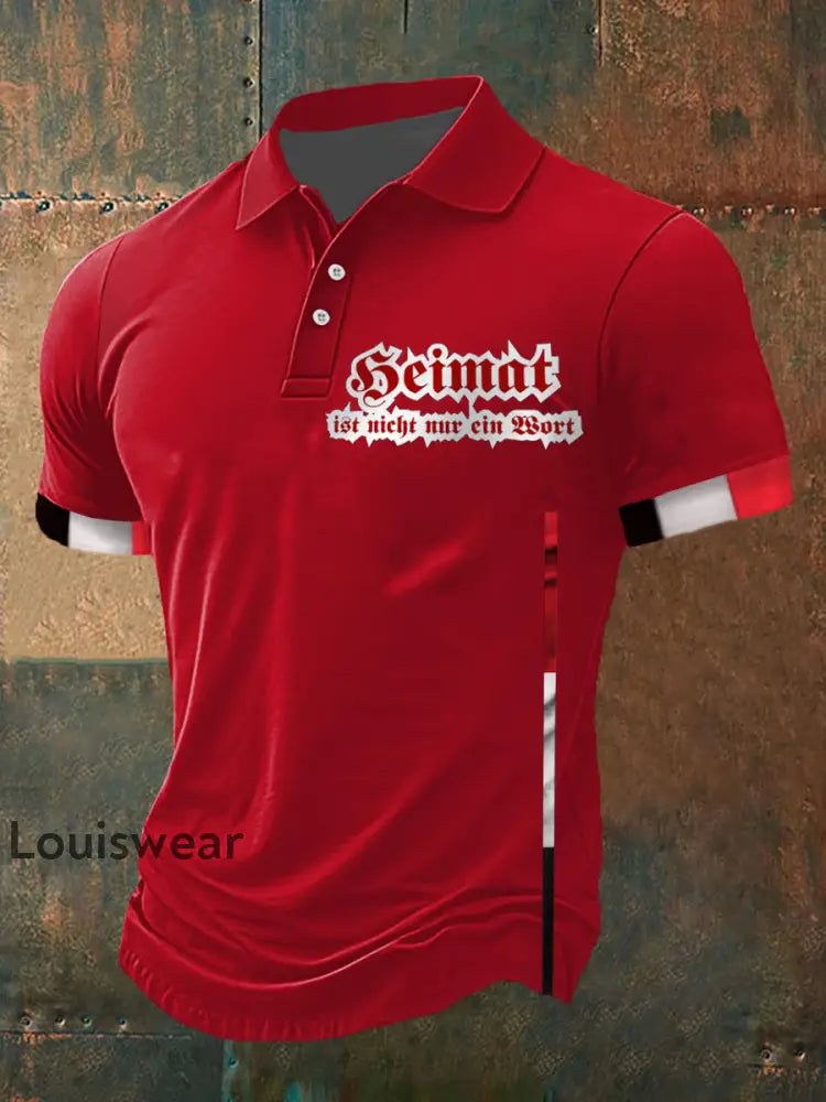 Männer Heimat ist nicht ein Wort bedrucktes Kurzarm-Polos hirt Rot / S