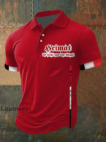 Männer Heimat ist nicht ein Wort bedrucktes Kurzarm-Polos hirt Rot / S